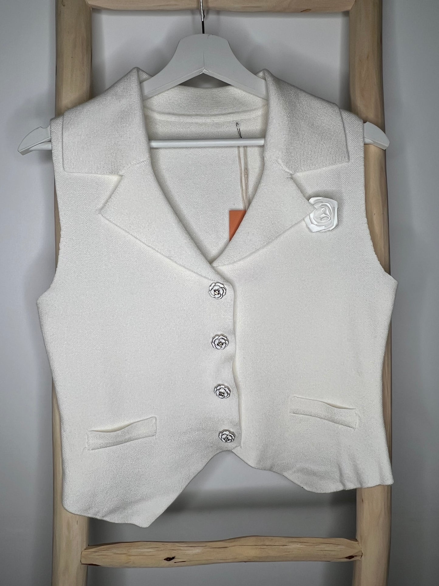 Chaleco flor Blanco