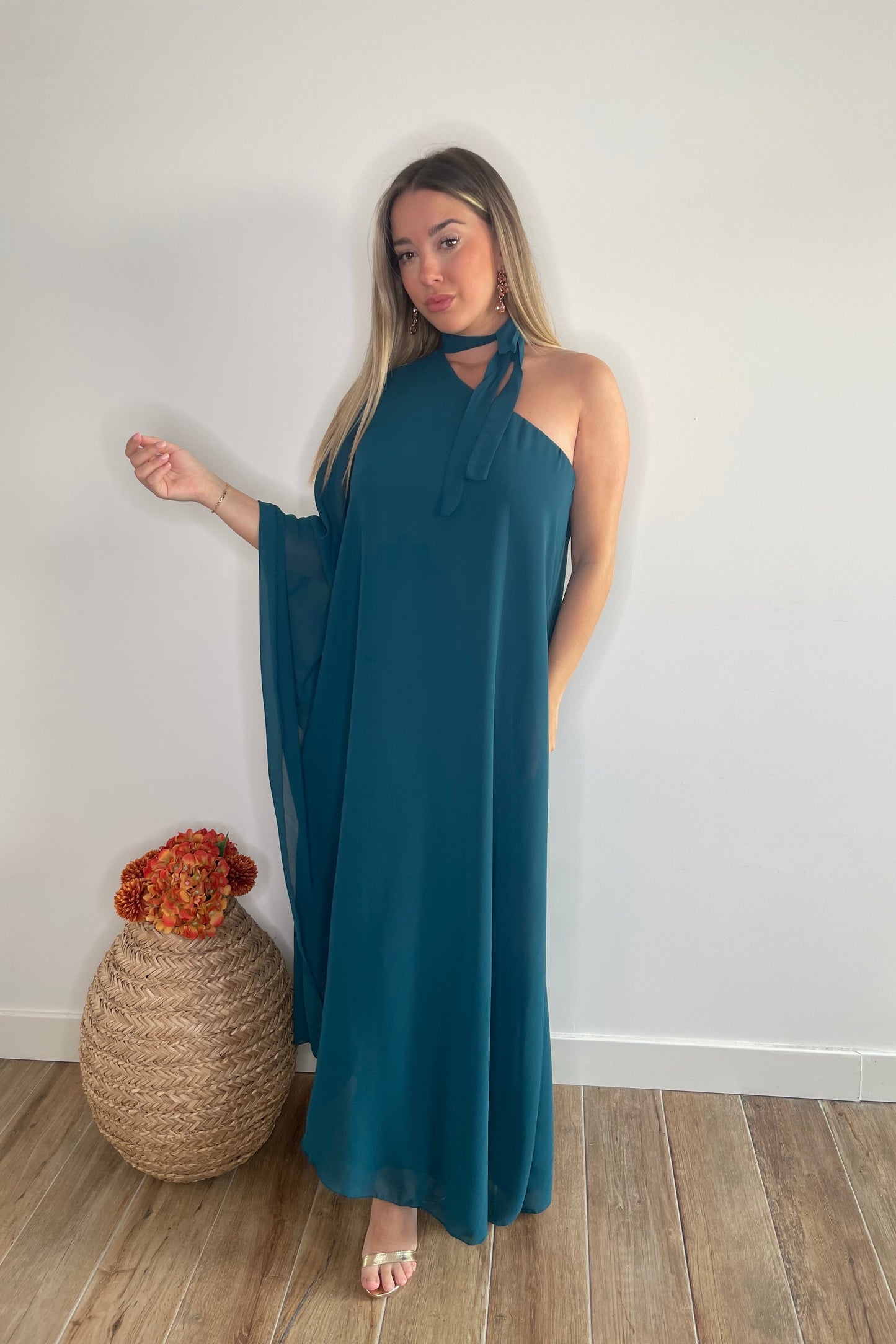 Vestido Ariel Azul Petróleo