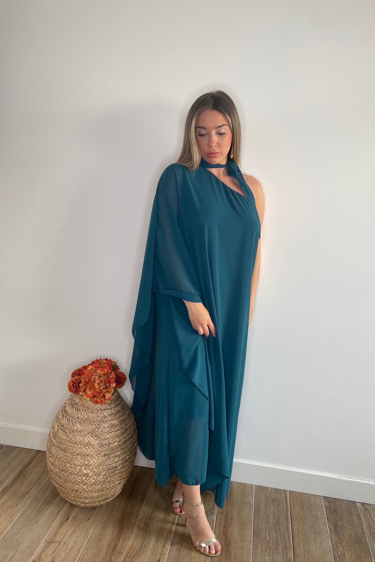 Vestido Ariel Azul Petróleo