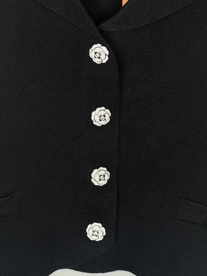 Chaleco flor Negro