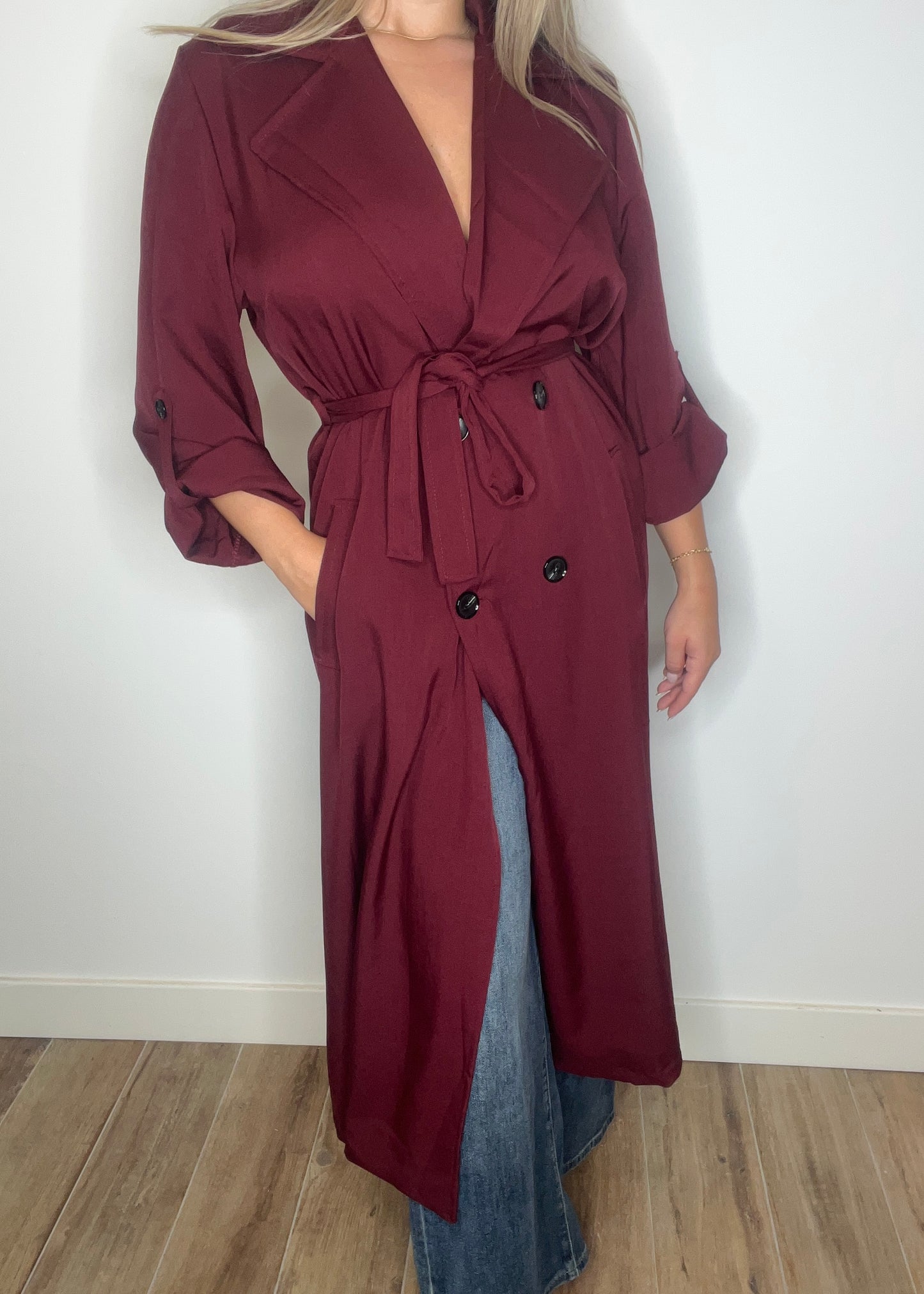 Gabardina Burdeos
