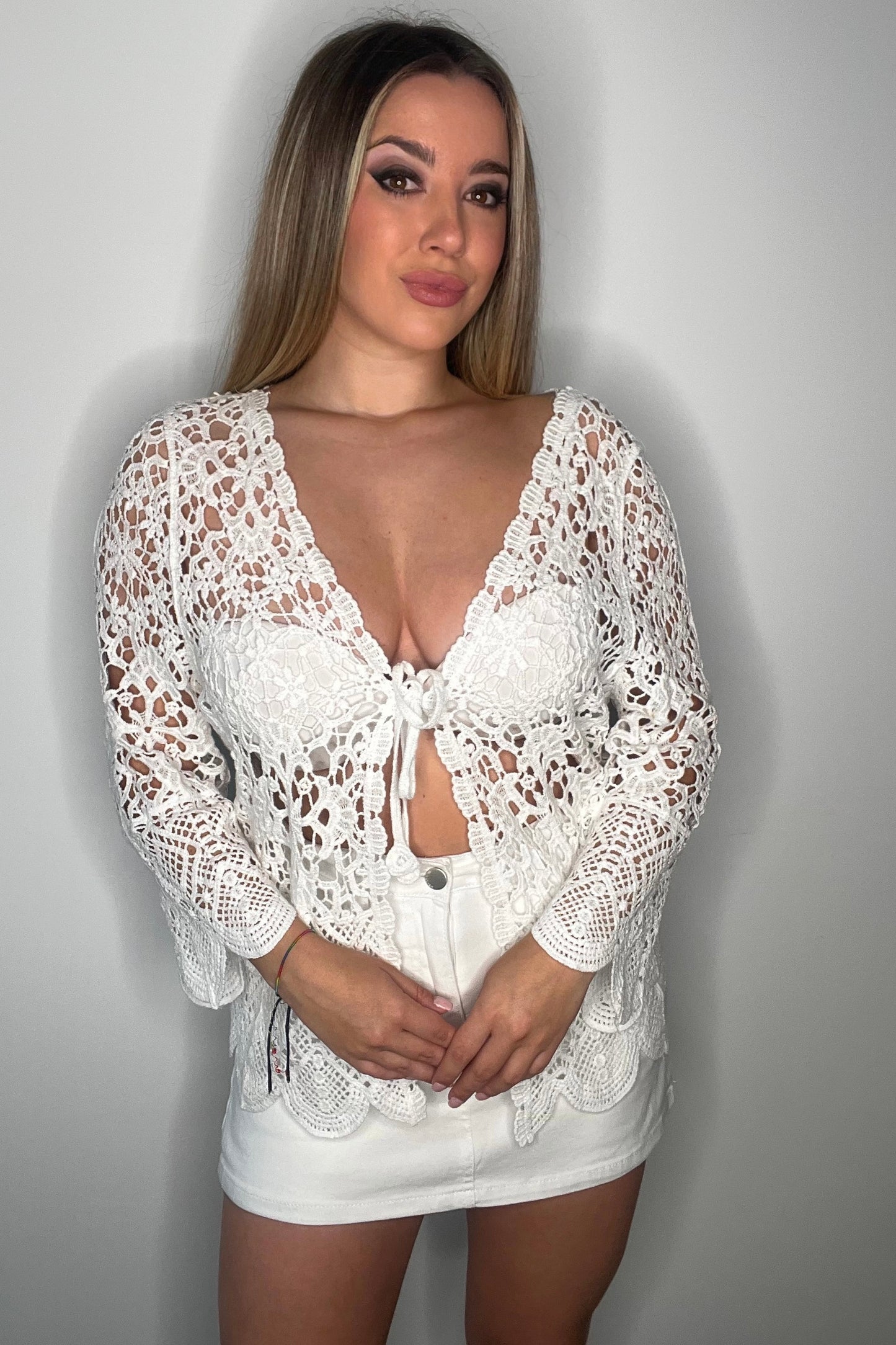 Chaqueta calada Crochet