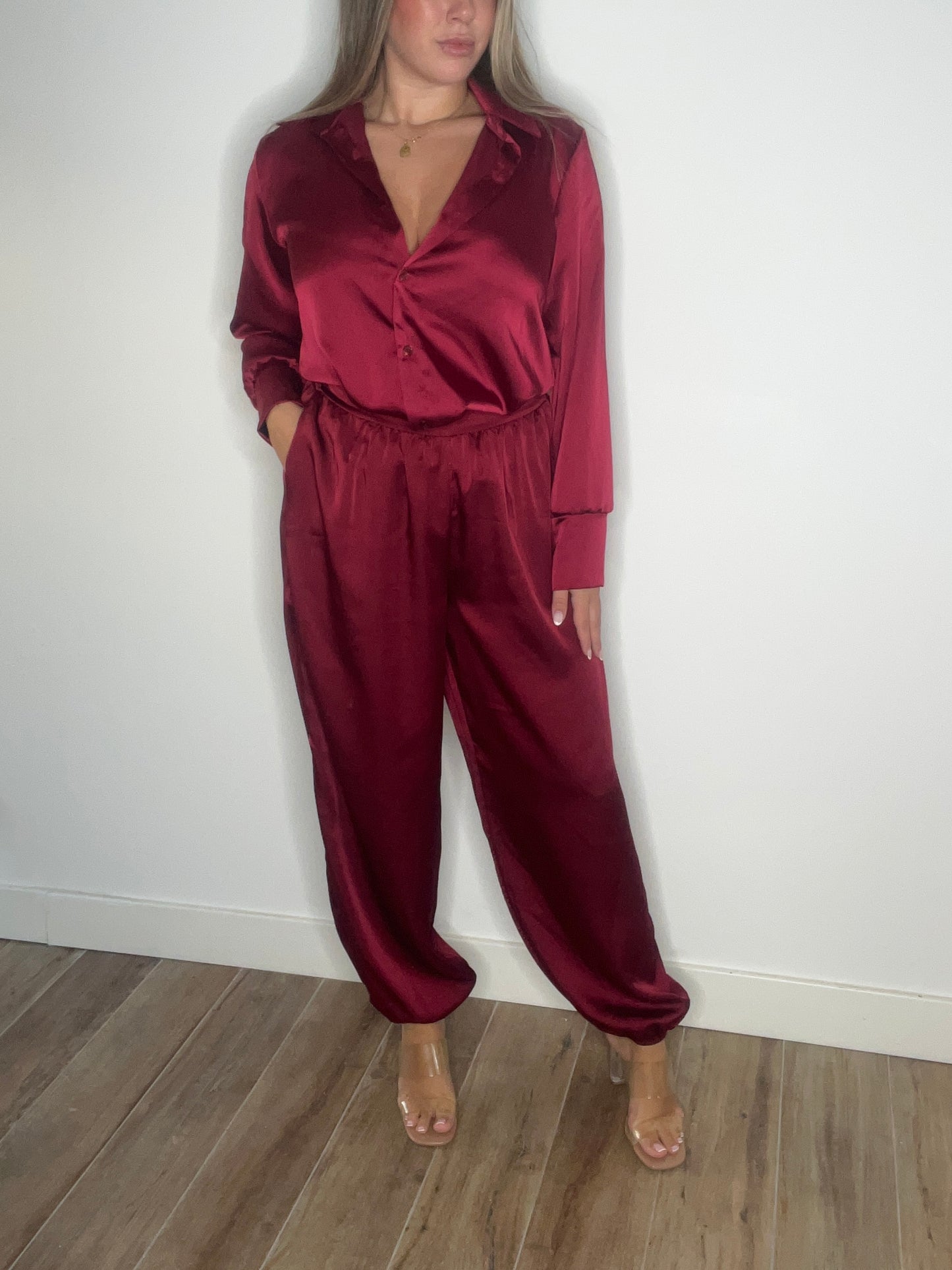 Pantalón Bombacho Burdeos