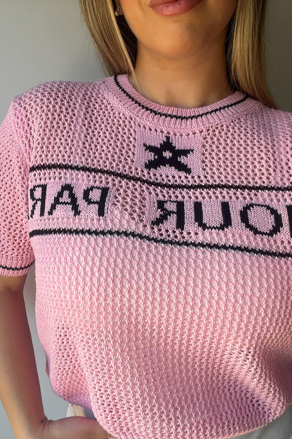 Camiseta crochet AMOUR Rosa