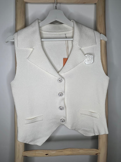 Chaleco flor Blanco