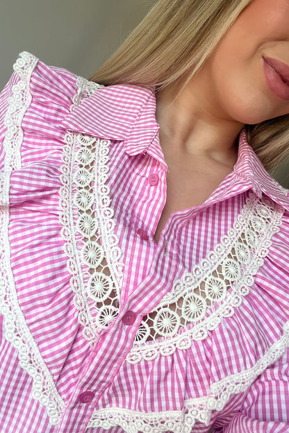 Camisa cuadro Vichy Rosa
