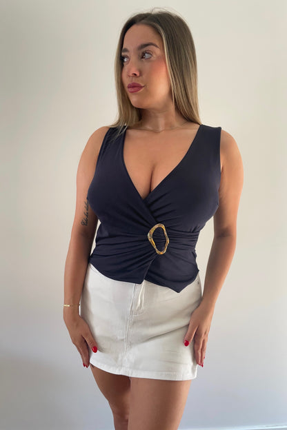 Top Grecia Azul