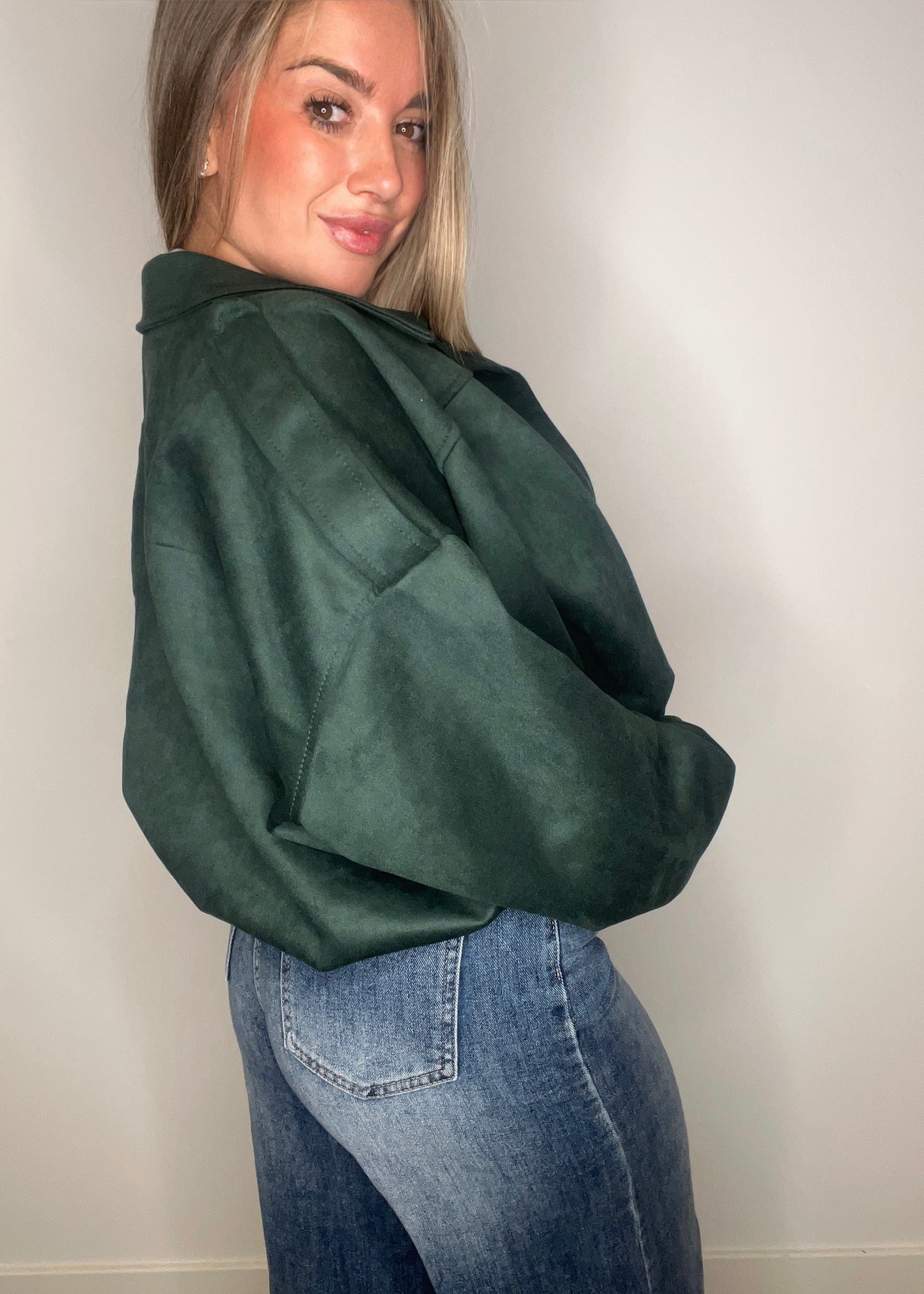 Chaqueta Bomber efecto Ante