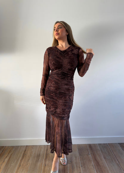 Vestido Úrsula Marrón