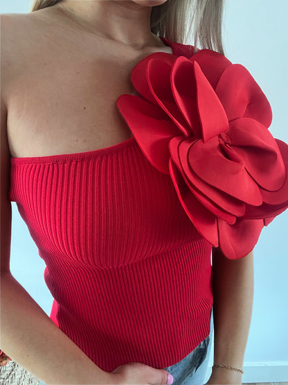 Top Flor Roja