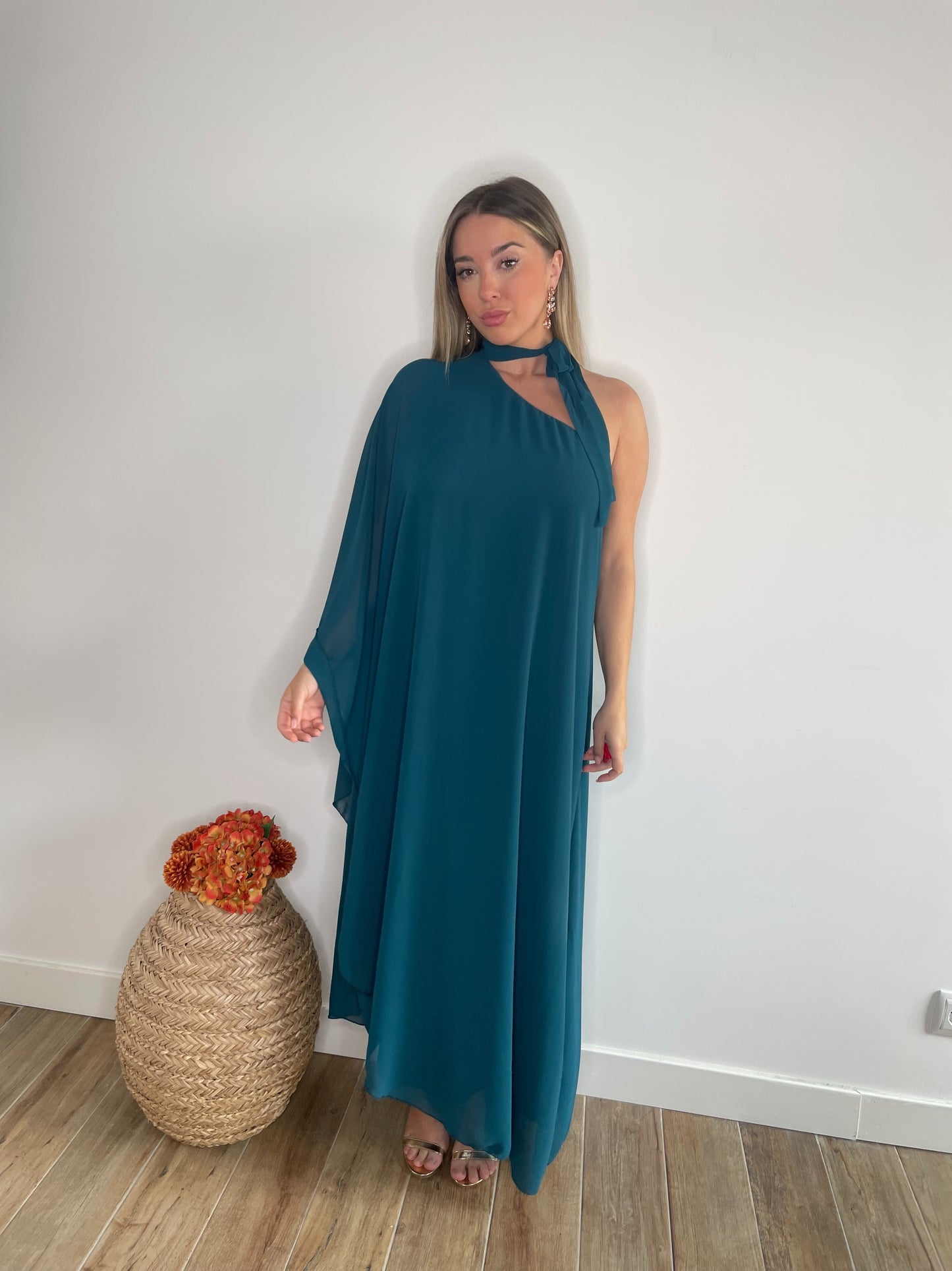 Vestido Ariel Azul Petróleo