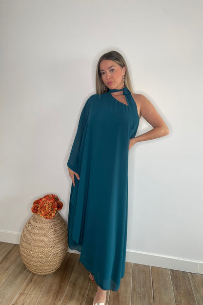 Vestido Ariel Azul Petróleo