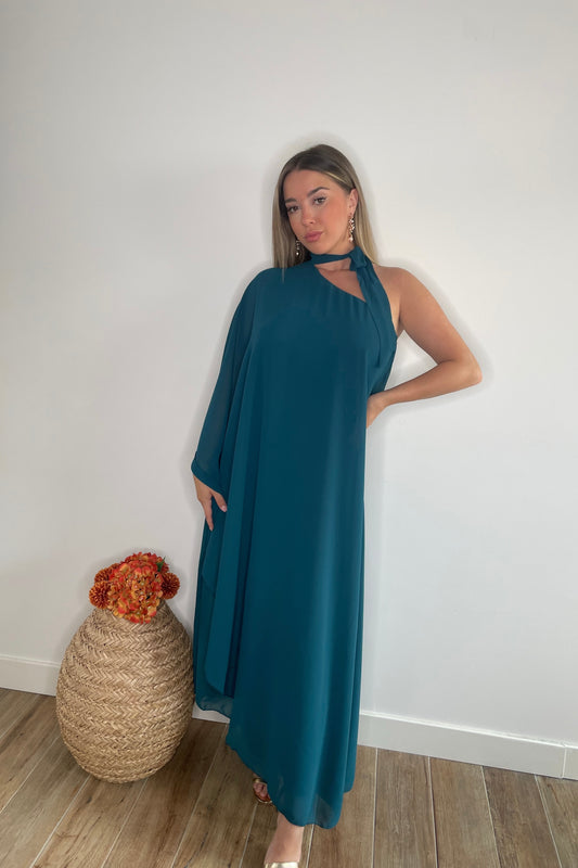 Vestido Ariel Azul Petróleo