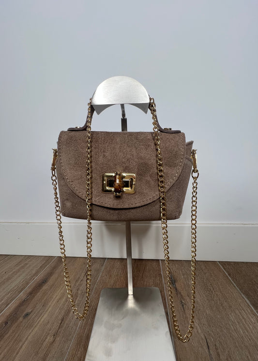 Bolsito Ante cierre bambú