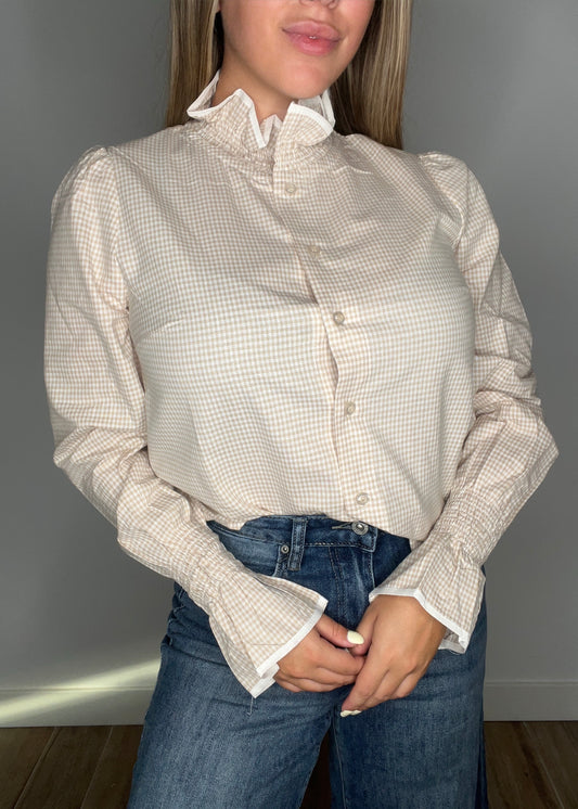 Camisa cuadros - Beige