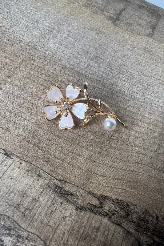 Broche flor anacarada