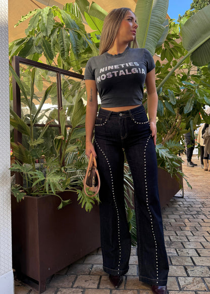 VAQUERO WIDE LEG TACHUELA