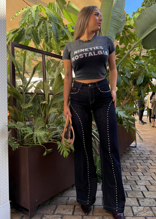 VAQUERO WIDE LEG TACHUELA