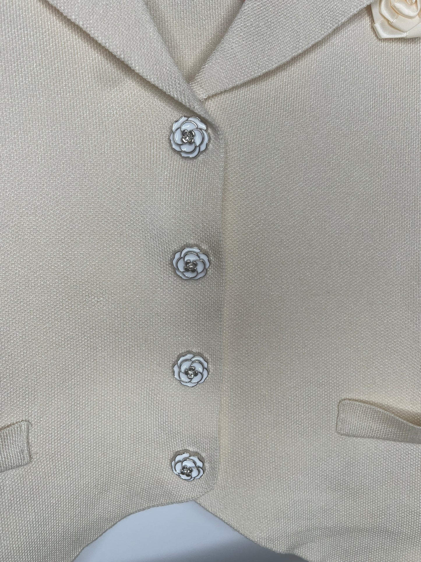 Chaleco flor Beige