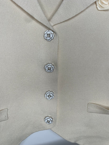 Chaleco flor Beige